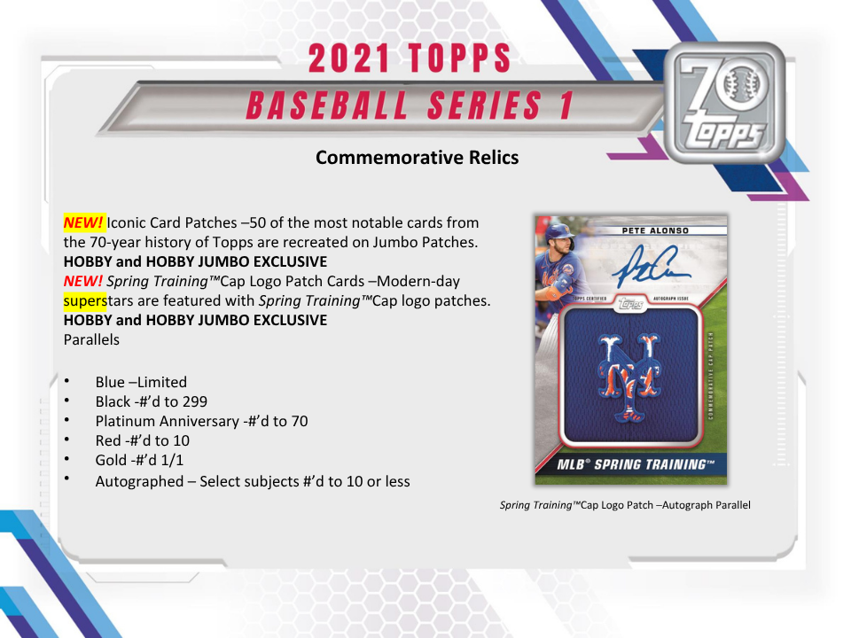 2021 Topps Series 1 Baseball Jumbo Box