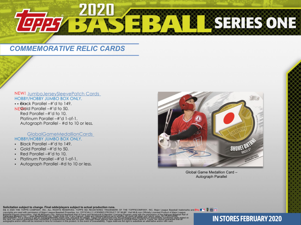 2020 Topps Series 1 Baseball Hobby Box