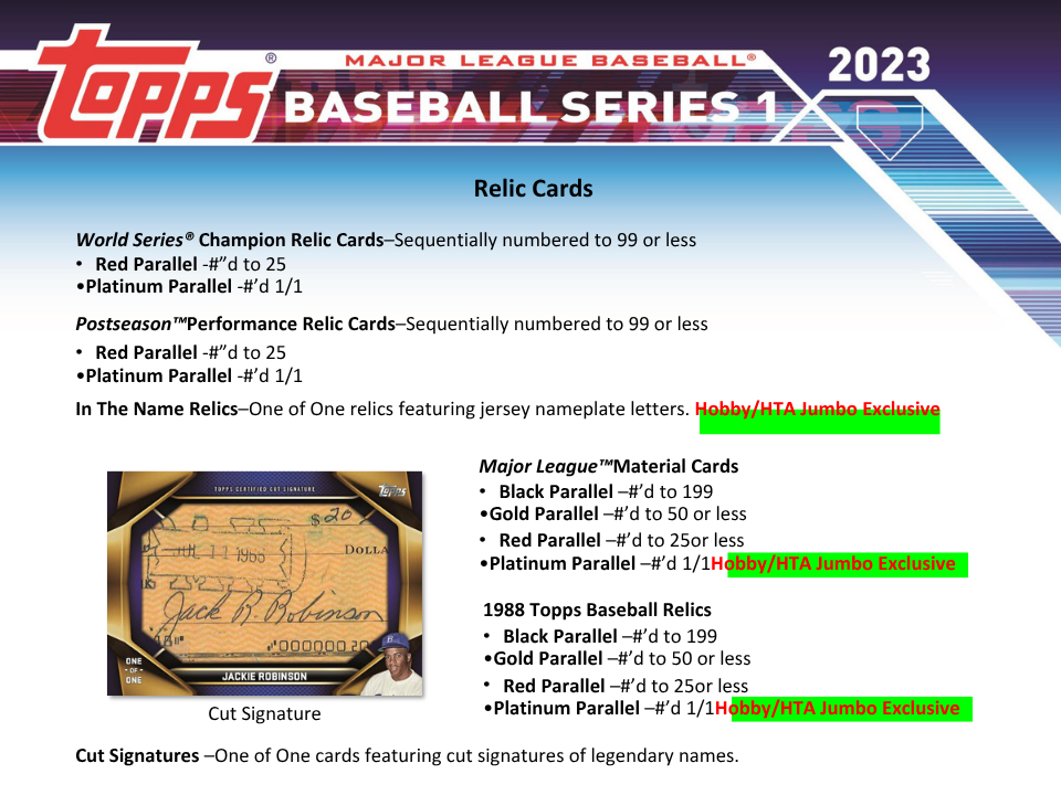 2023 Topps Series 1 Baseball Hobby Box