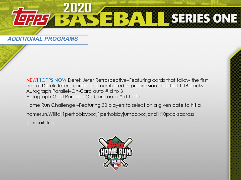 2020 Topps Series 1 Baseball Jumbo Box