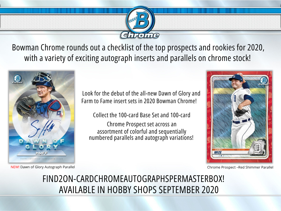 2020 Bowman Chrome Baseball Hobby Box