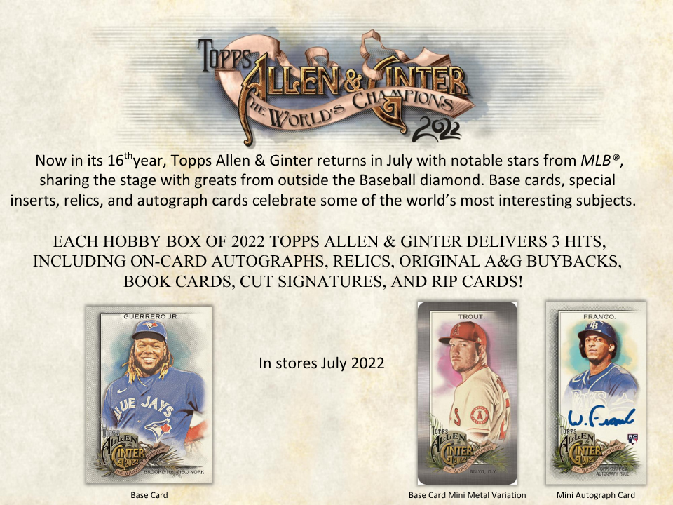 2022 Topps Allen & Ginter Baseball Hobby Box