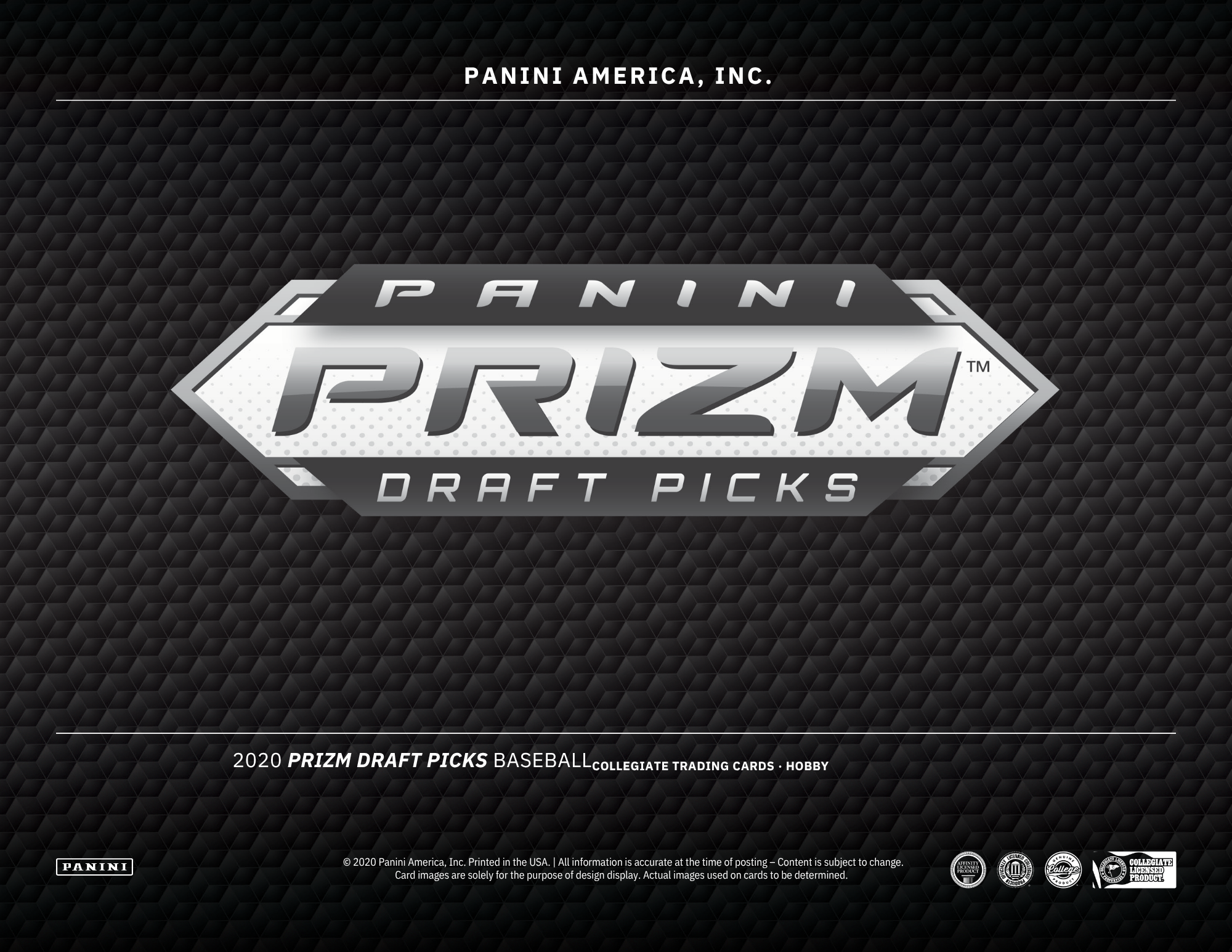 2020 Panini Prizm Collegiate Draft Picks Baseball Hobby Box