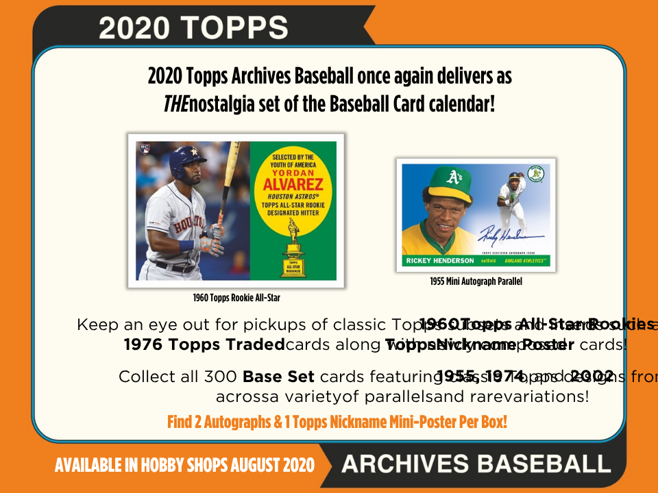 2020 Topps Archives Baseball Hobby Box