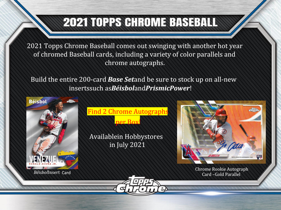 2021 Topps Chrome Baseball Hobby Box