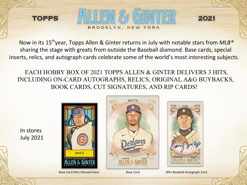 2021 Topps Allen & Ginter Baseball Hobby Box