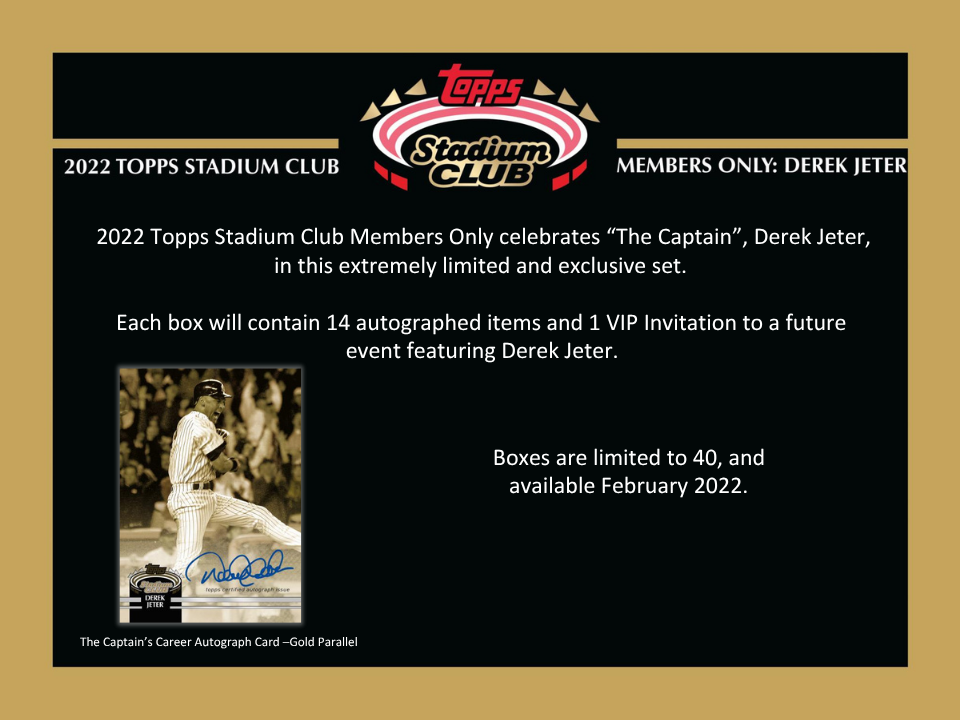 2022 Topps Stadium Club Members Only Derek Jeter Baseball Case