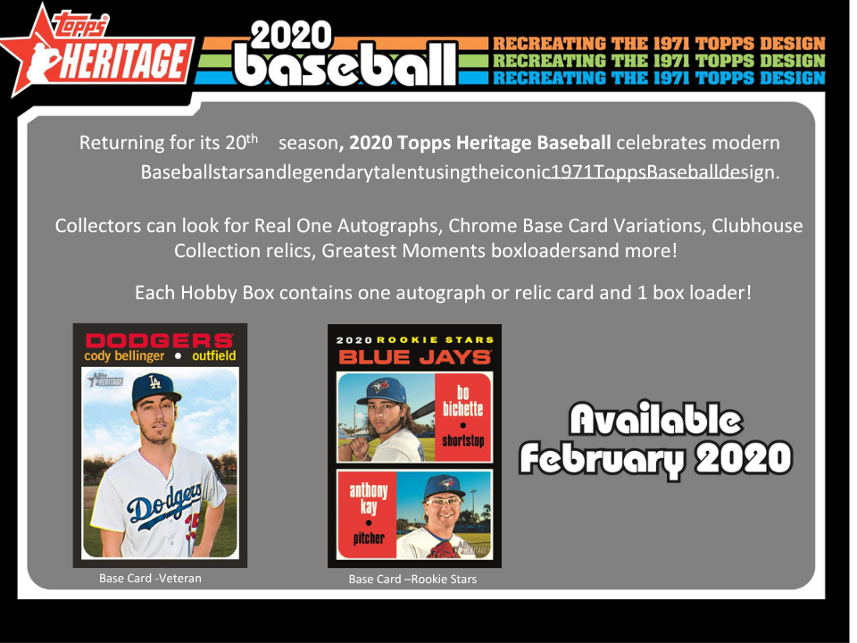 2020 Topps Heritage Baseball Hobby Box