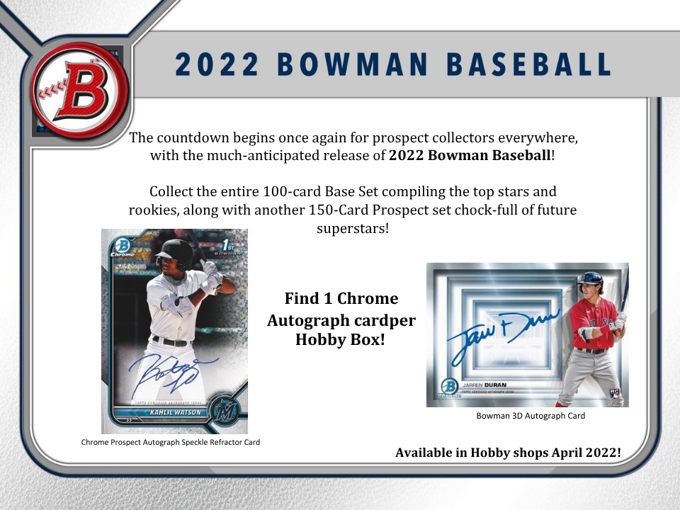 2022 Bowman Baseball Hobby Box