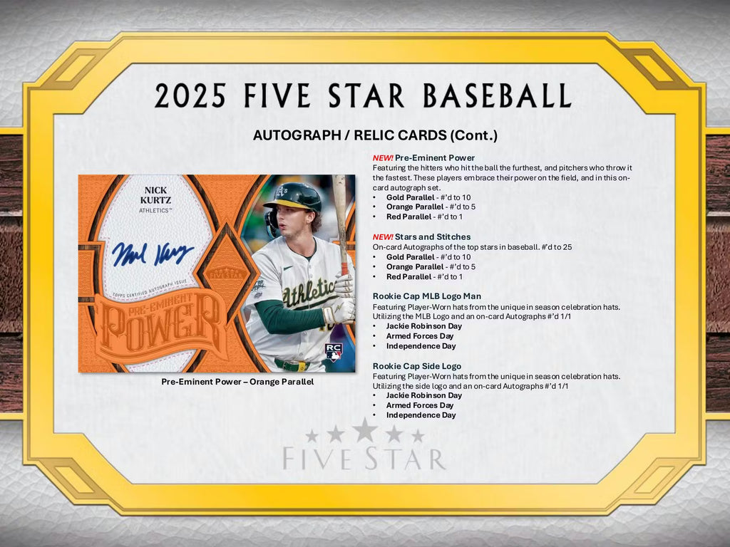 2025 Topps Five Star Baseball Hobby Box