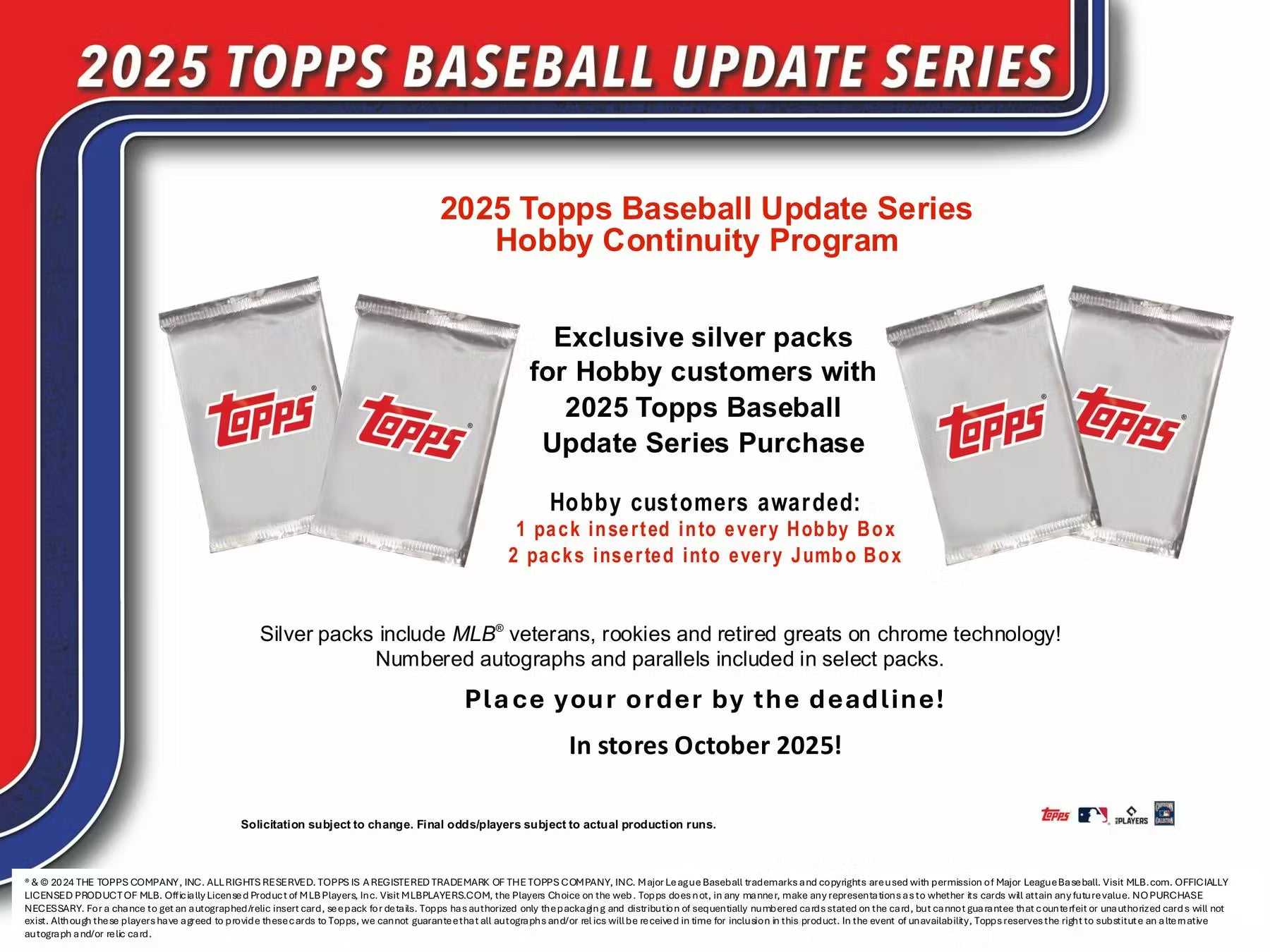 2025 Topps Update Series Baseball Hobby Jumbo Box
