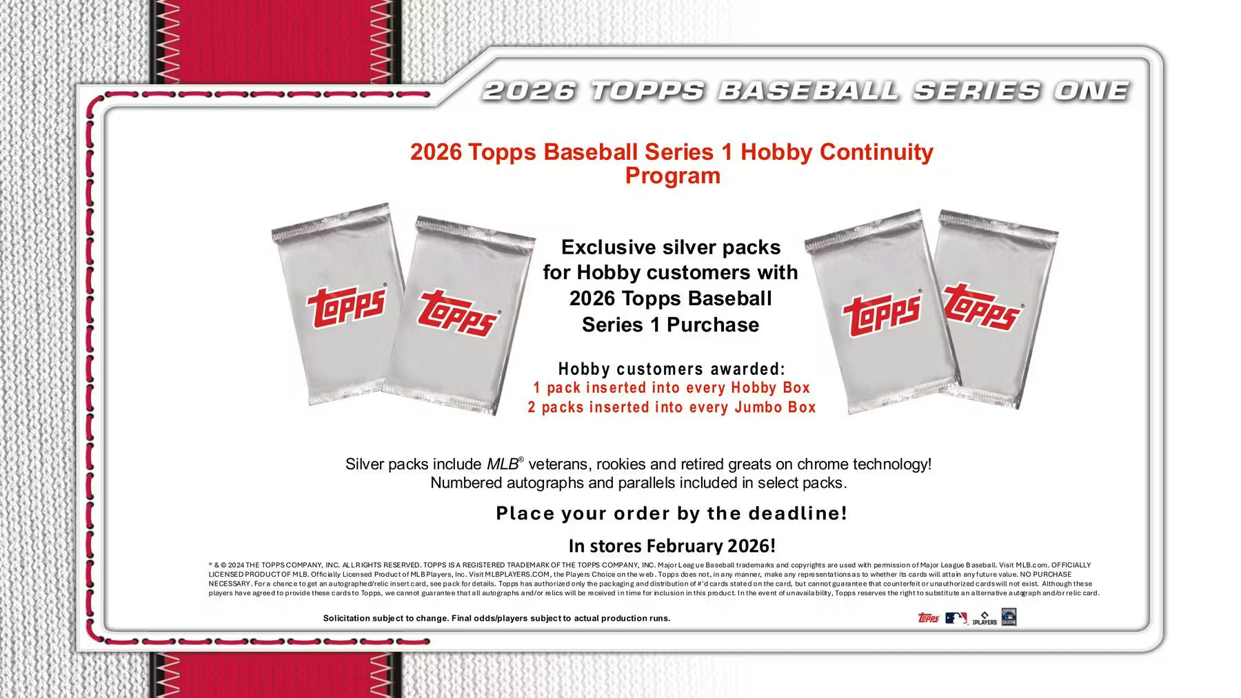 2026 Topps Series 1 Baseball Jumbo Hobby Box