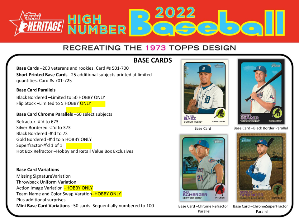 2022 Topps Heritage High Number Baseball Hobby Box