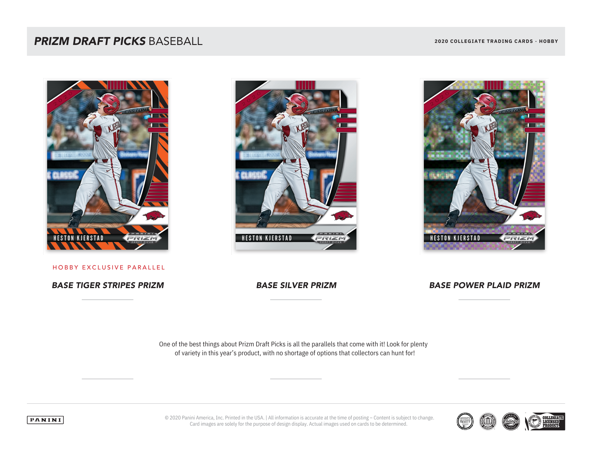 2020 Panini Prizm Collegiate Draft Picks Baseball Hobby Box