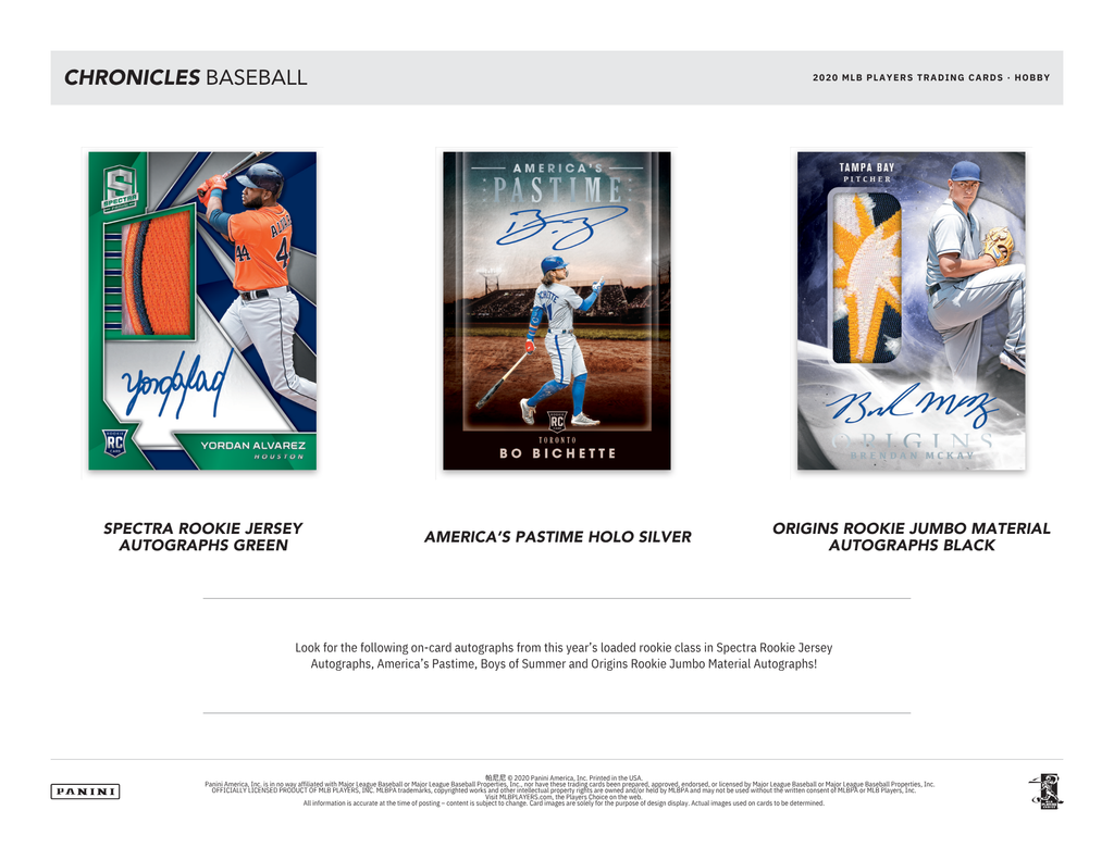 2020 Panini Chronicles Baseball Hobby Box