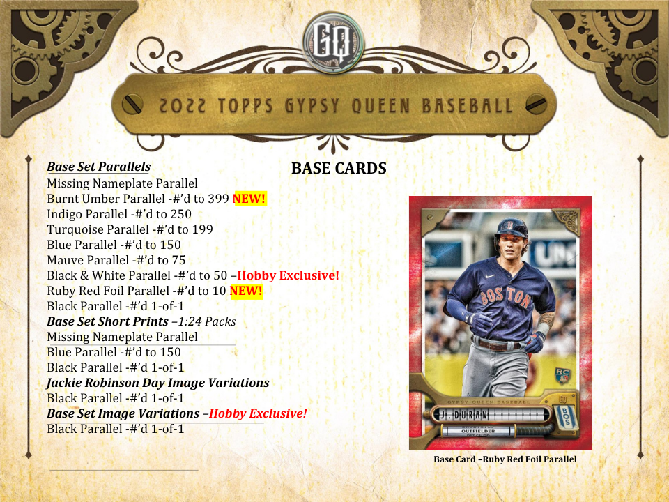 2022 Topps Gypsy Queen Baseball Hobby Box