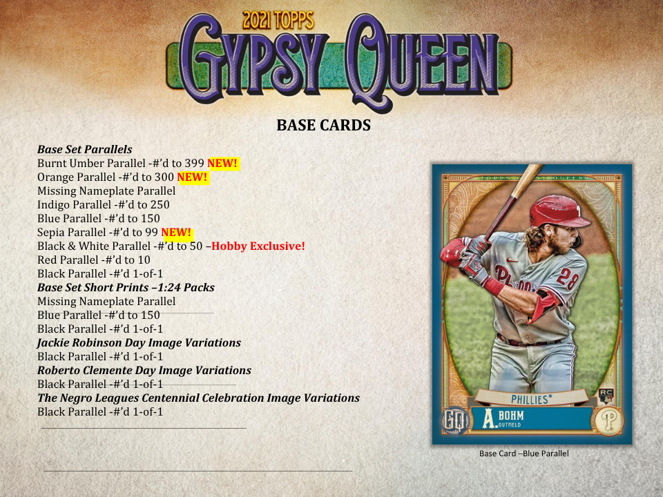 2021 Topps Gypsy Queen Baseball Hobby Box
