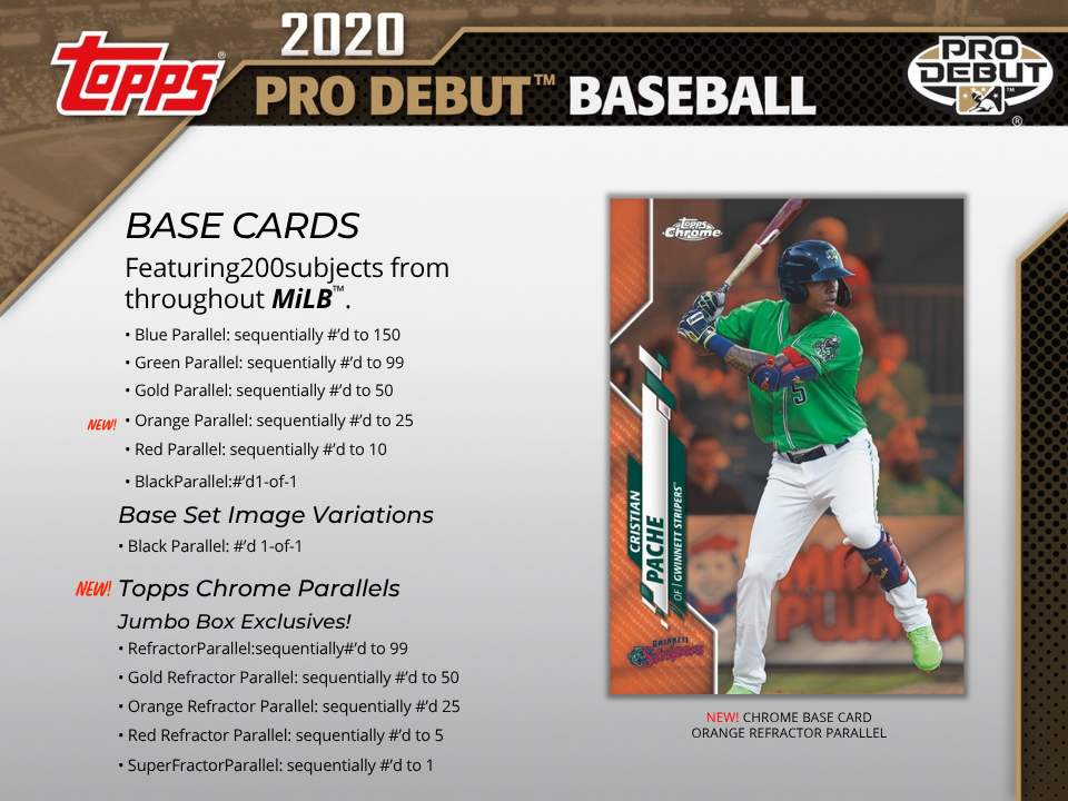 2020 Topps Pro Debut Baseball Jumbo Box