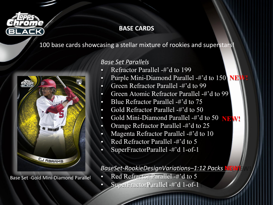 2022 Topps Chrome Black Baseball Hobby 12 Box Case