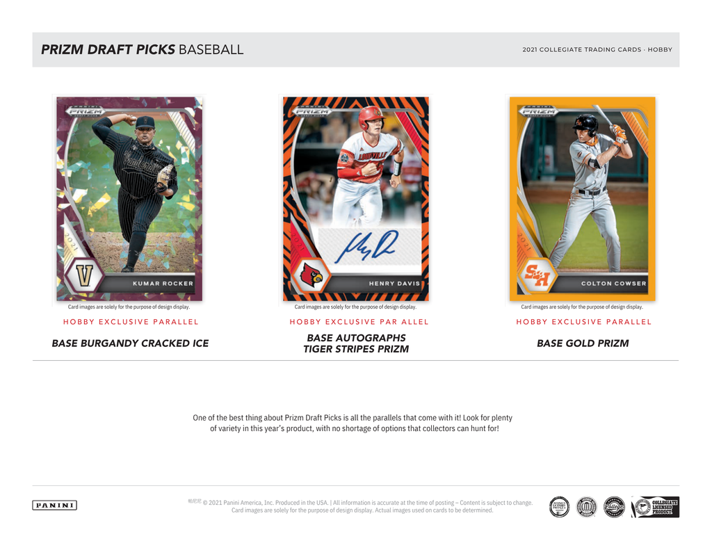 2021 Panini Prizm Collegiate Draft Picks Baseball 1st Off The Line Hobby Box