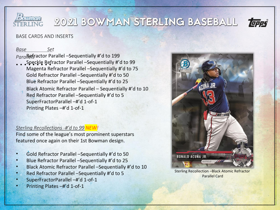 2021 Bowman Sterling Baseball Hobby Box