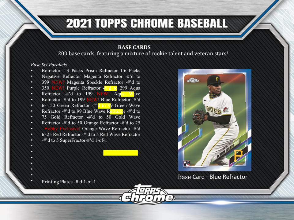 2021 Topps Chrome Baseball Hobby Box