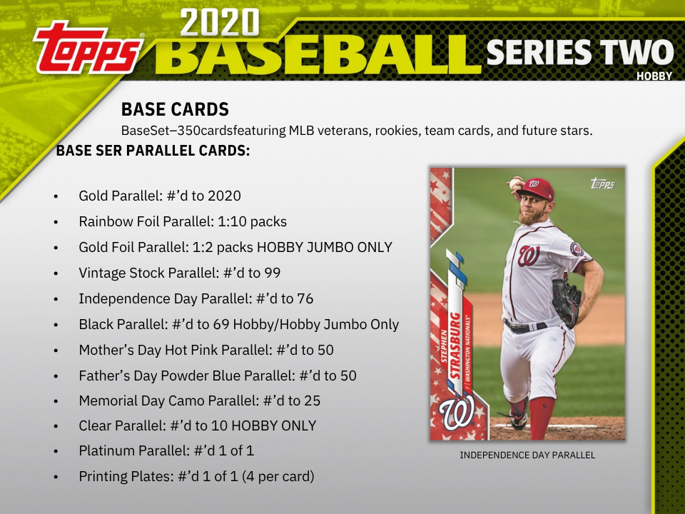 2020 Topps Series 2 Baseball Hobby Box