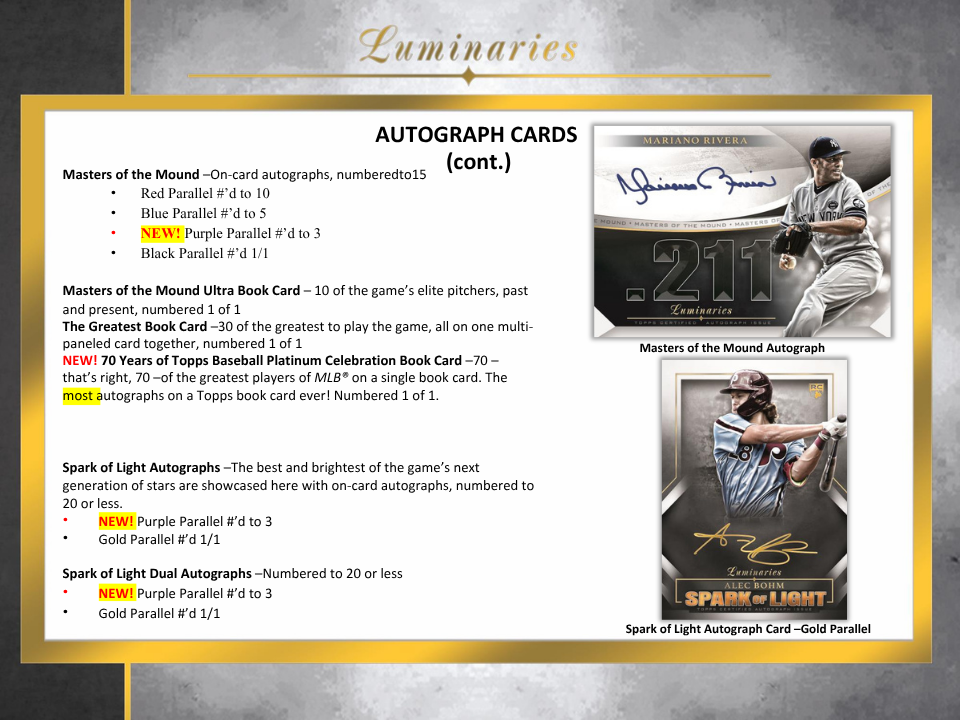 2021 Topps Luminaries Baseball Hobby Box