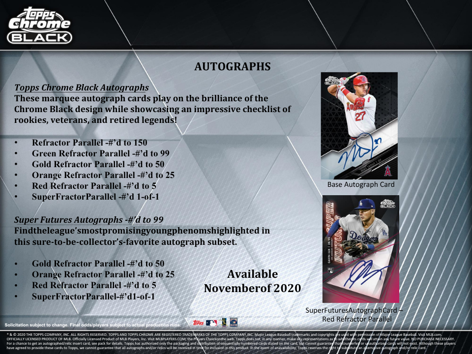 2020 Topps Chrome Black Baseball Hobby Box