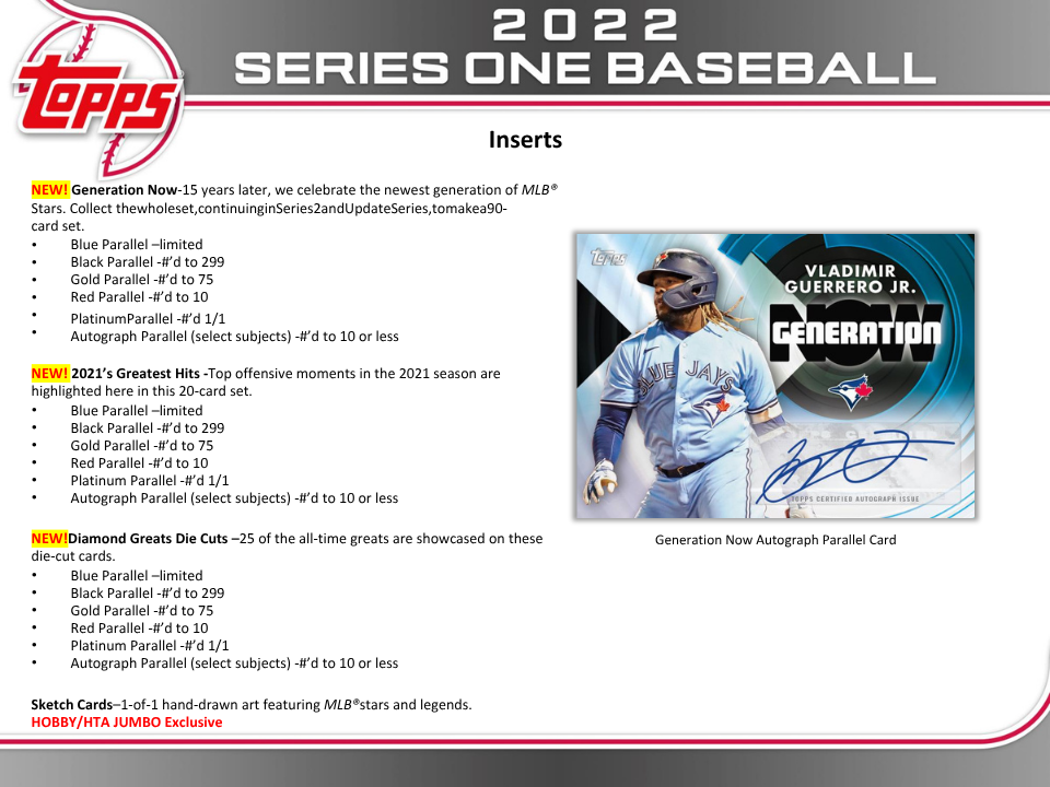 2022 Topps Series 1 Baseball Jumbo Box