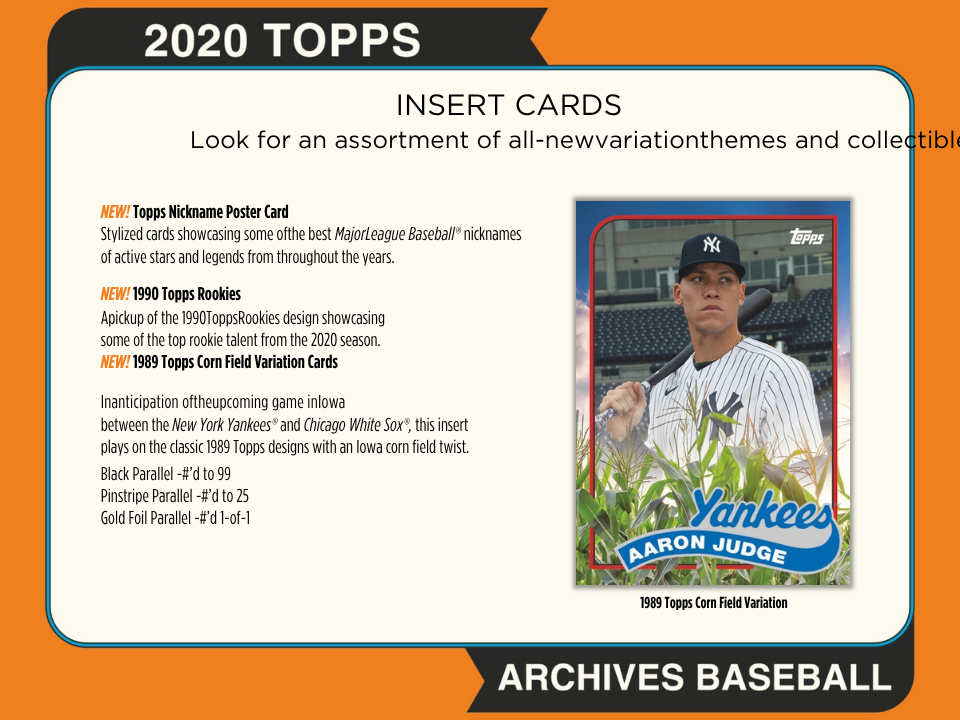2020 Topps Archives Baseball Hobby Box