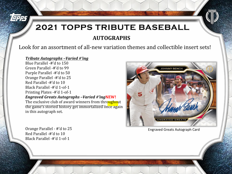 2021 Topps Tribute Baseball Hobby Box