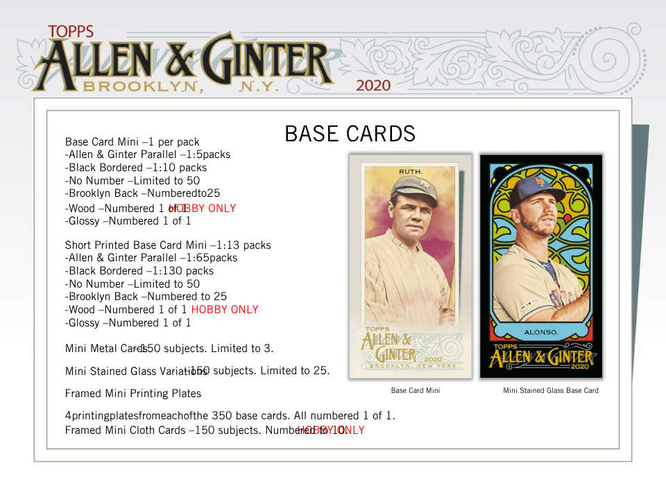 2020 Topps Allen & Ginter Baseball Hobby Box