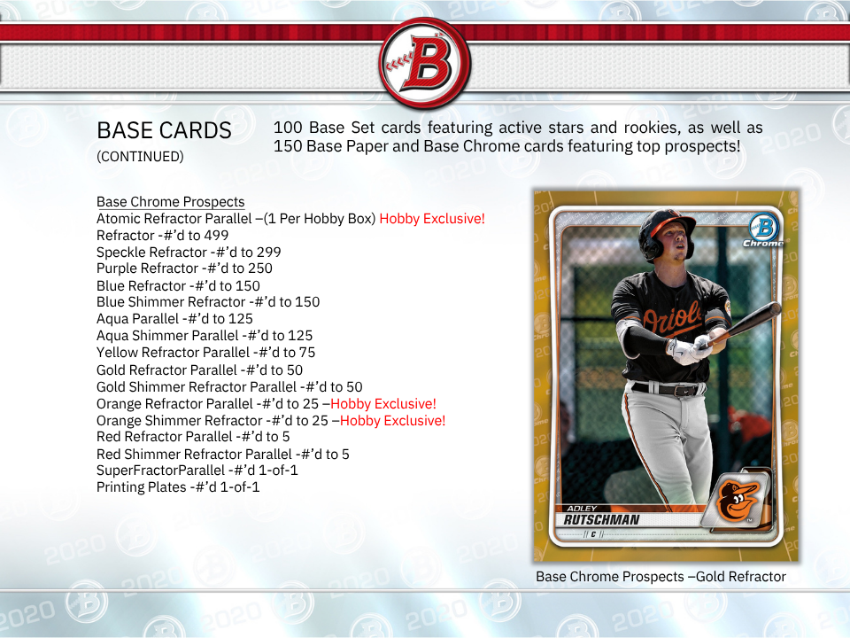 2020 Bowman Baseball Hobby Box