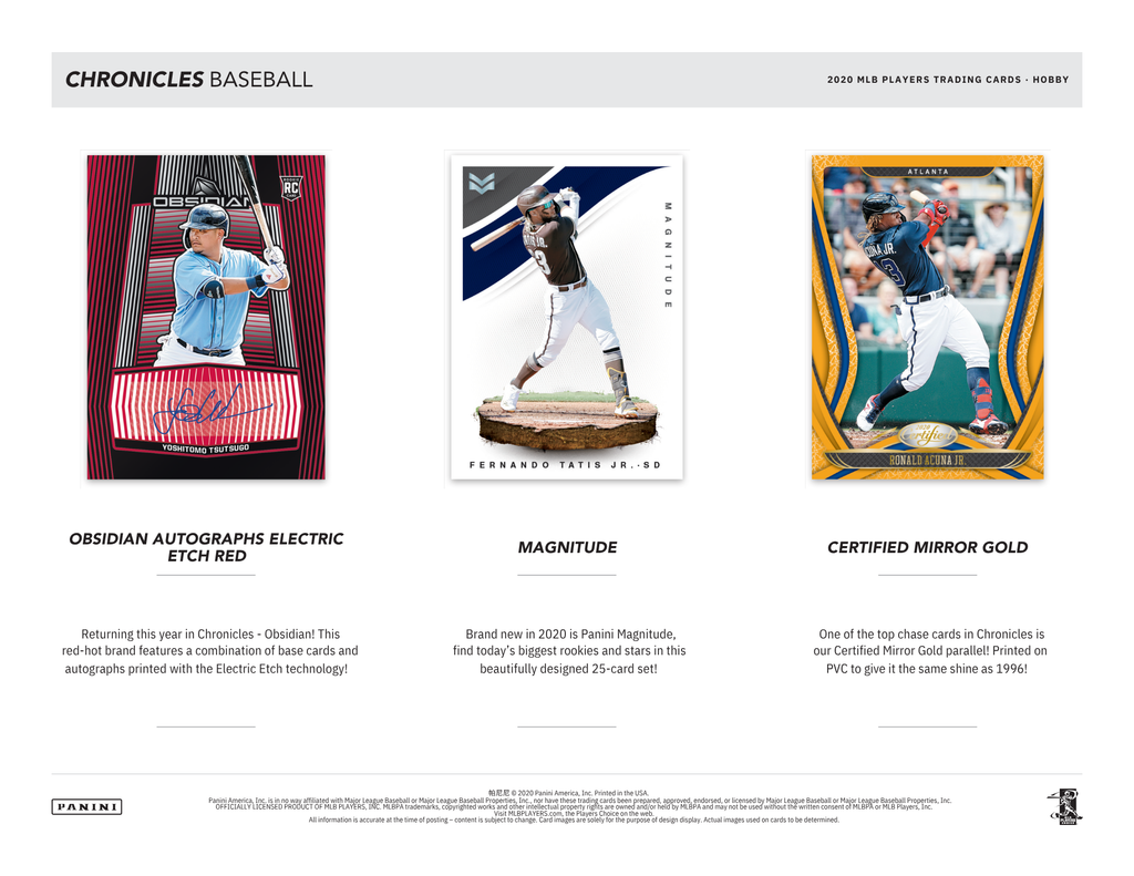 2020 Panini Chronicles Baseball Hobby Box