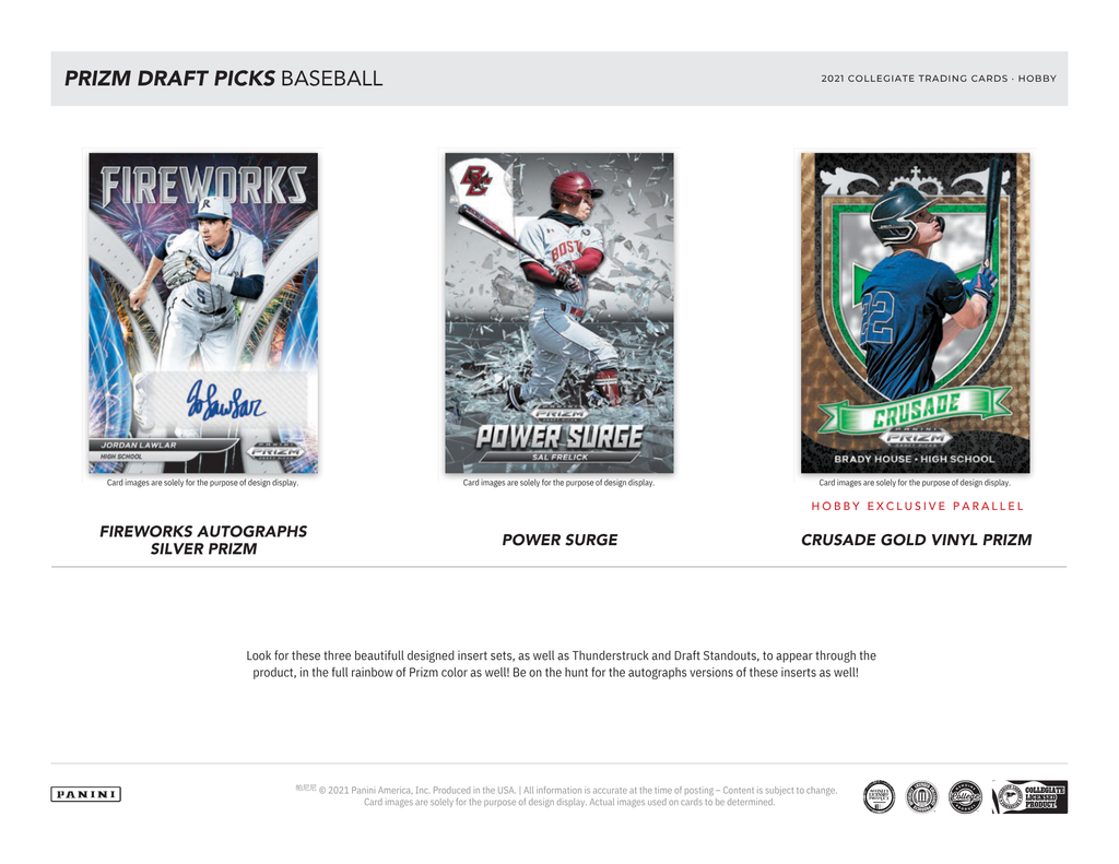2021 Panini Prizm Collegiate Draft Picks Baseball 1st Off The Line Hobby Box