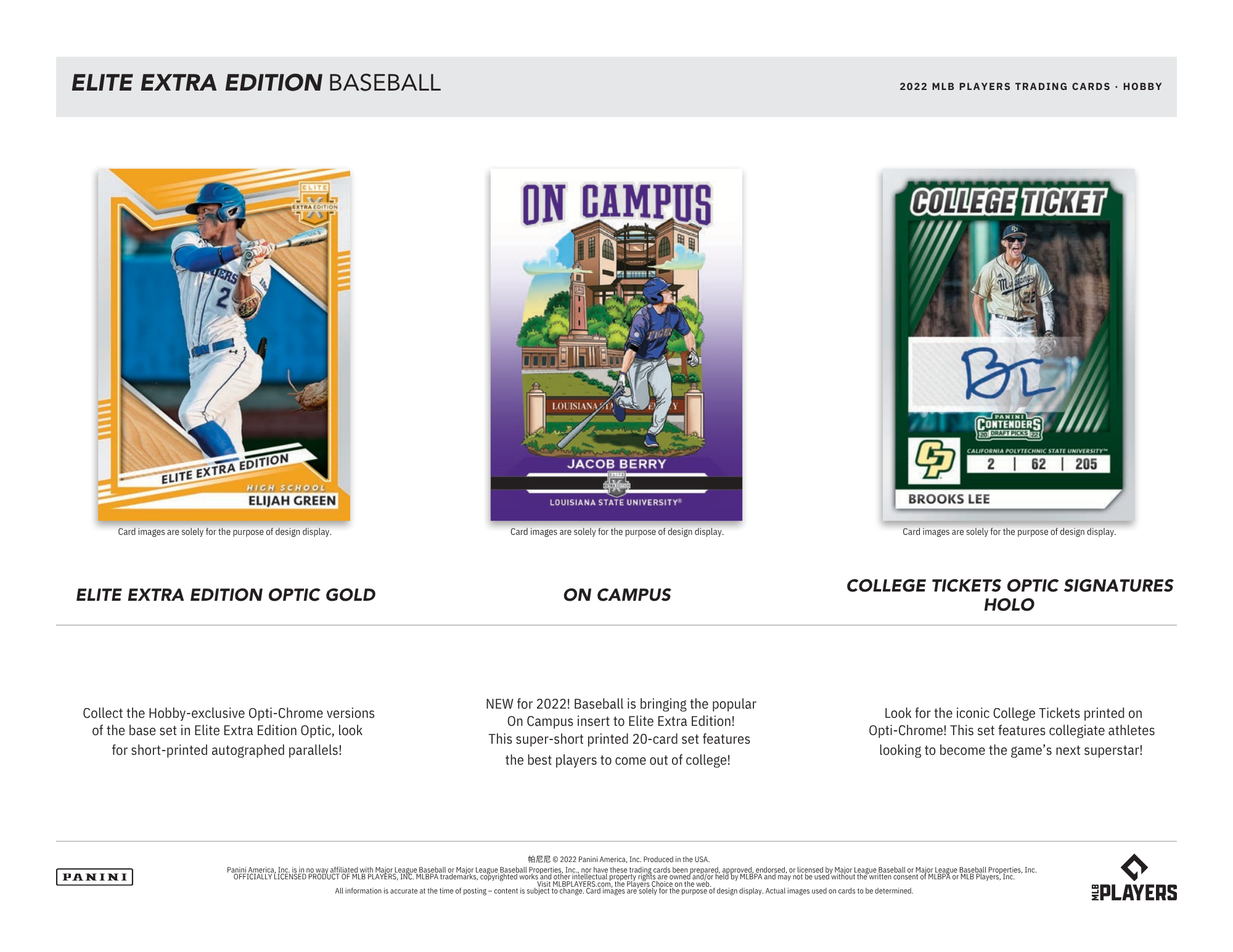 2022 Panini Elite Extra Edition Baseball 1st Off The Line Hobby Box