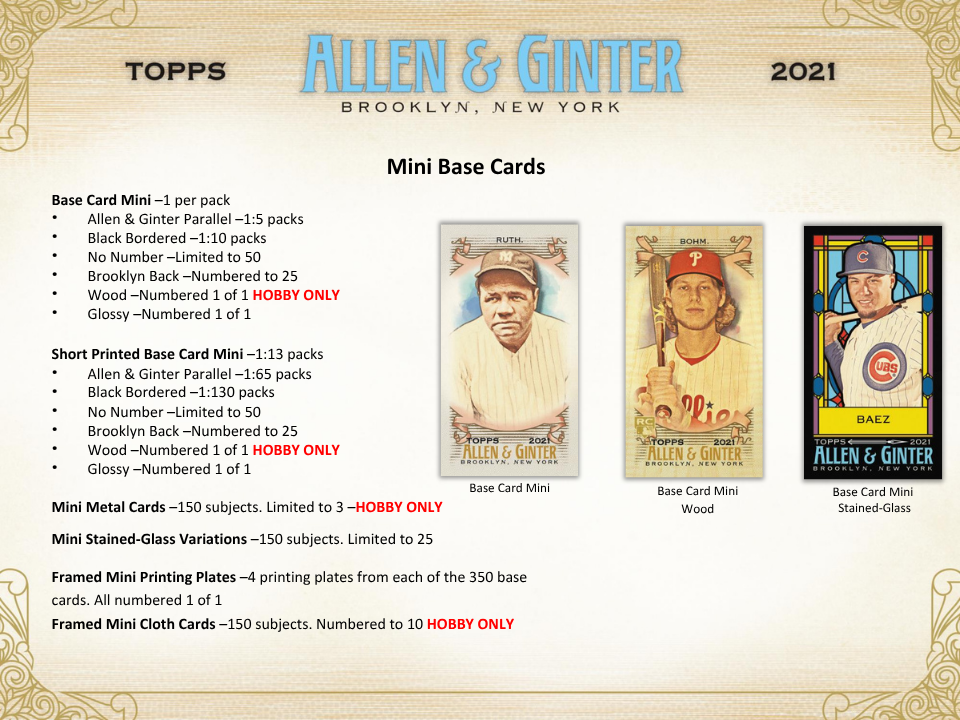 2021 Topps Allen & Ginter Baseball Hobby Box