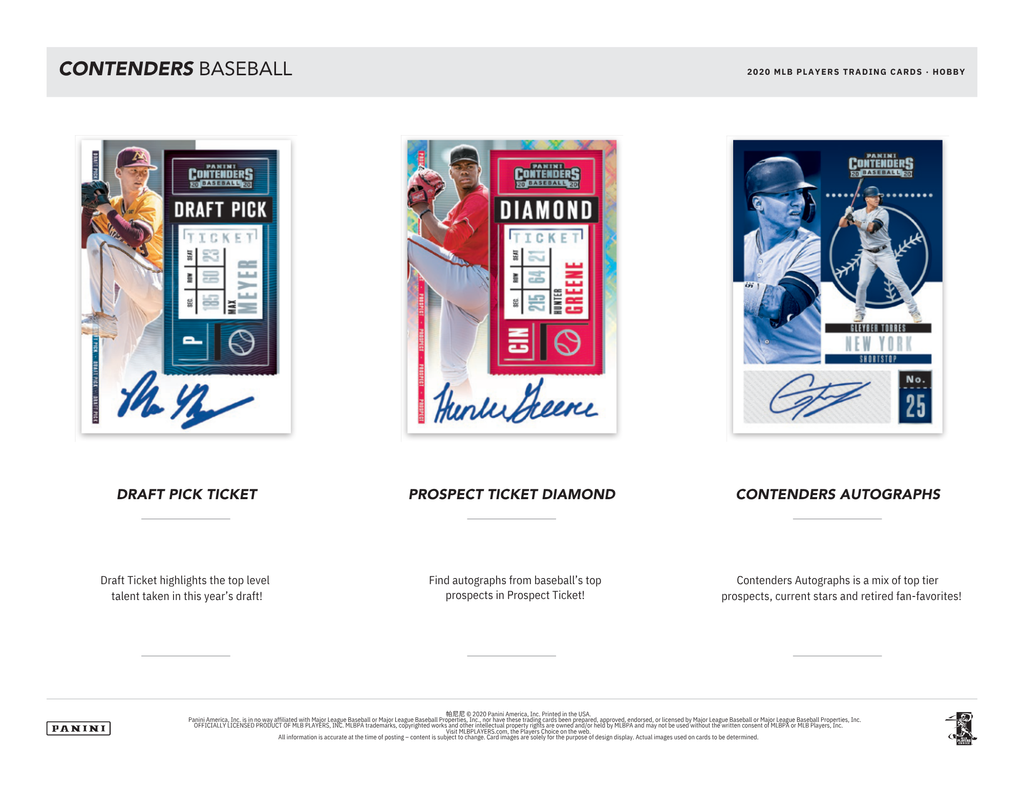 2020 Panini Contenders Baseball Hobby Box
