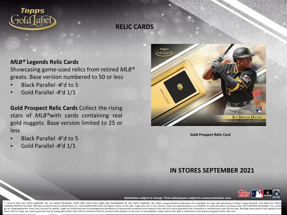 2021 Topps Gold Label Baseball Hobby Box