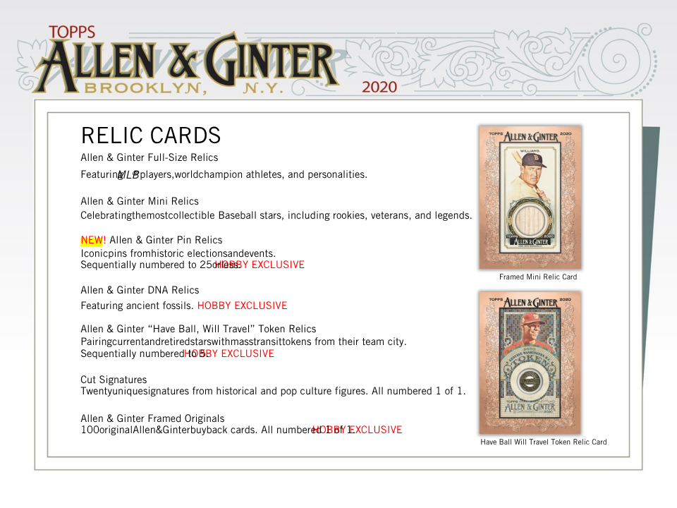 2020 Topps Allen & Ginter Baseball Hobby Box