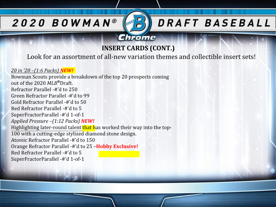 2020 Bowman Draft Baseball Jumbo Box