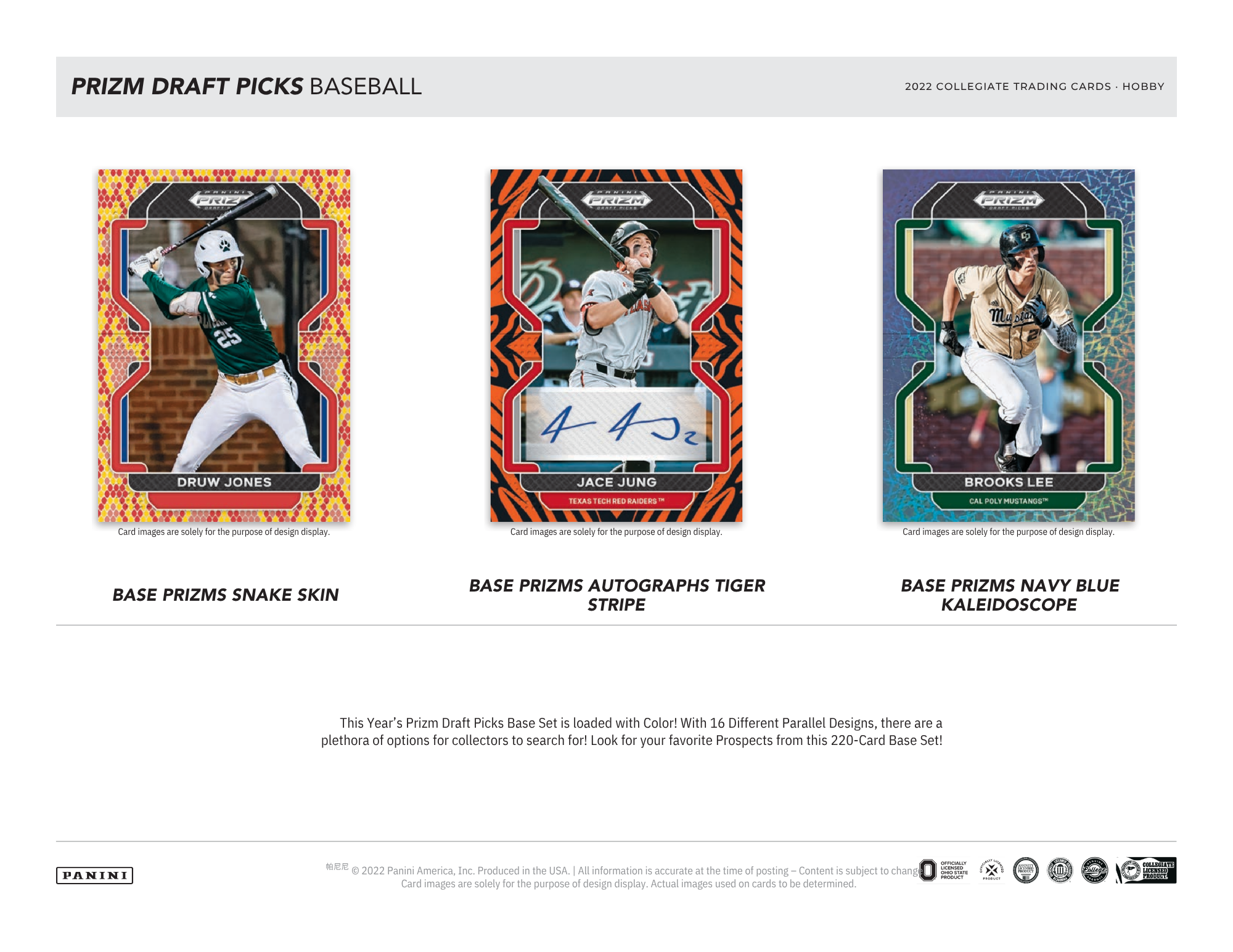 2022 Panini Prizm Collegiate Draft Picks Baseball 1st Off The Line Hobby Box