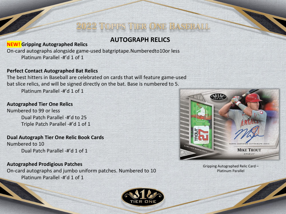 2022 Topps Tier One Baseball Hobby Box