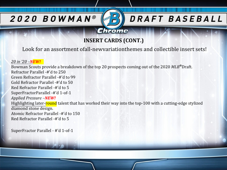 2020 Bowman Draft Baseball Super Jumbo Box
