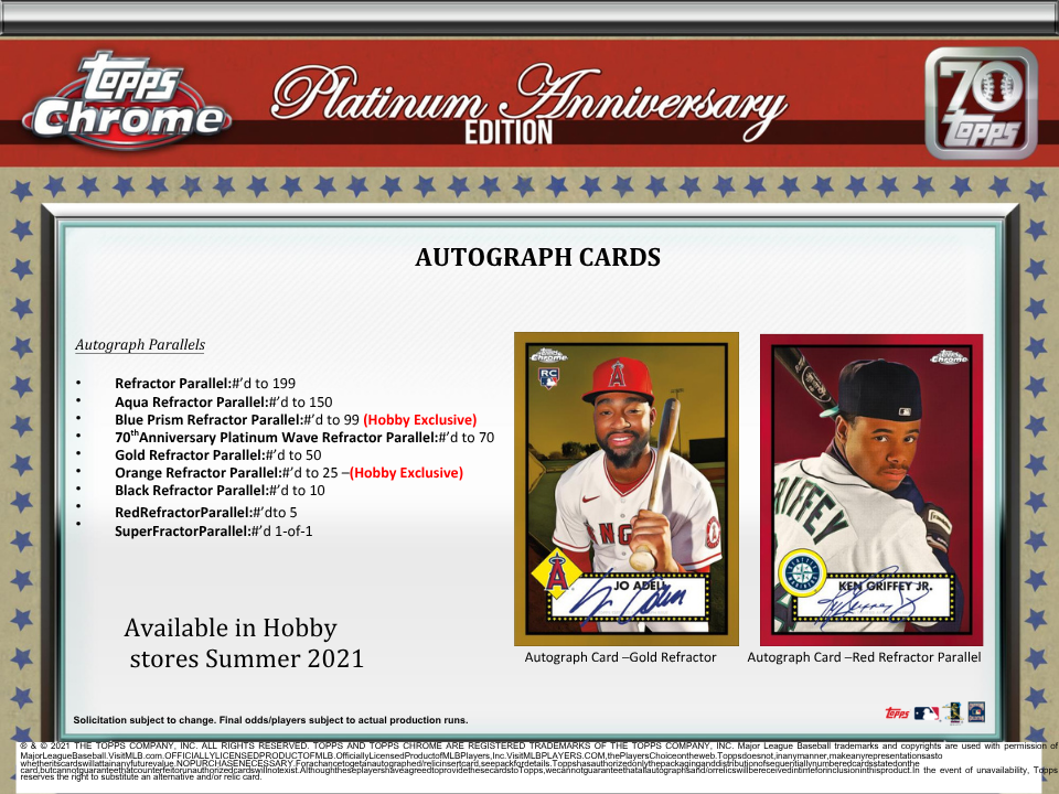 2021 Topps Chrome Platinum Anniversary Baseball Hobby Box