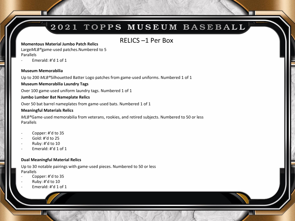 2021 Topps Museum Collection Baseball Hobby Box