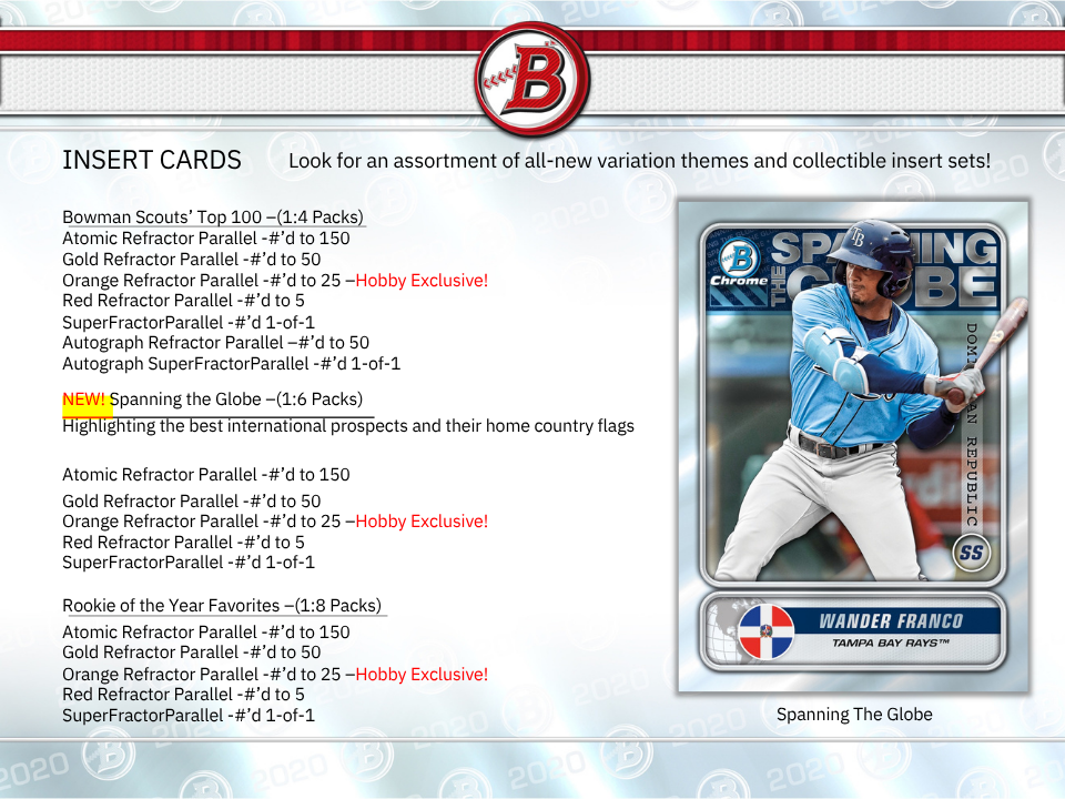 2020 Bowman Baseball Hobby Box