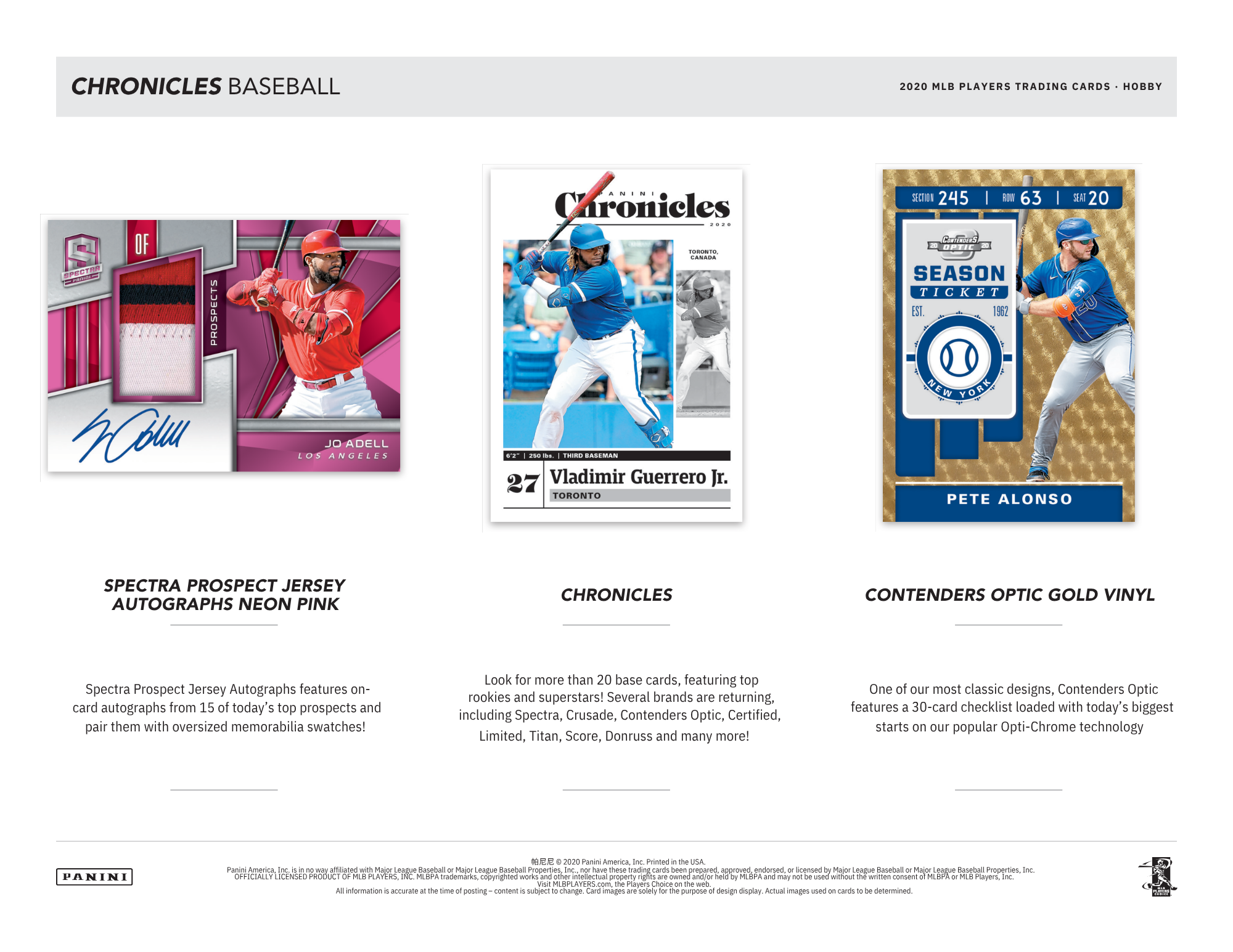 2020 Panini Chronicles Baseball Hobby Box