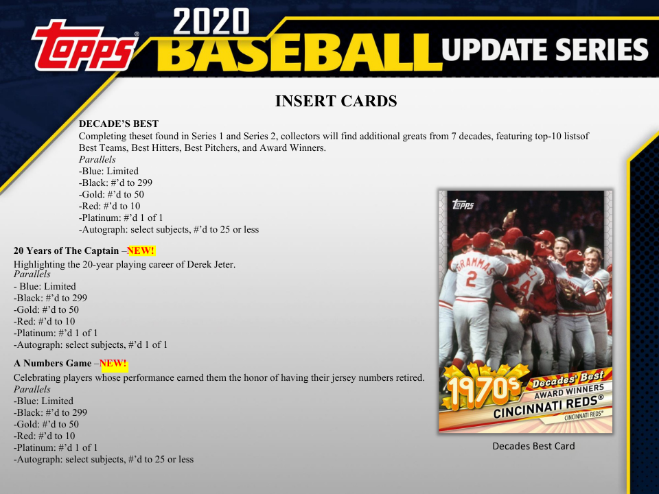 2020 Topps Update Series Baseball Hobby Box